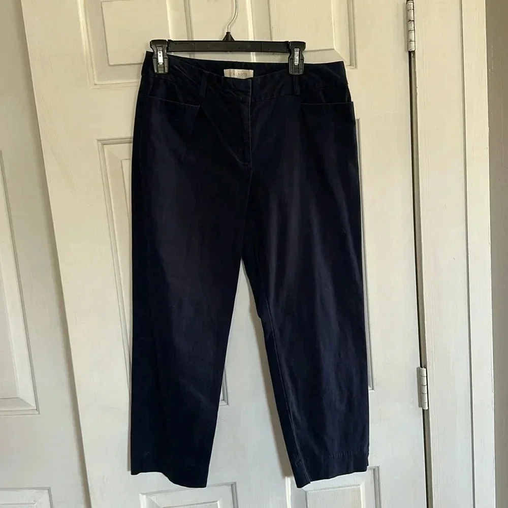 Talbots Navy Capris Womens Pull-On Pants